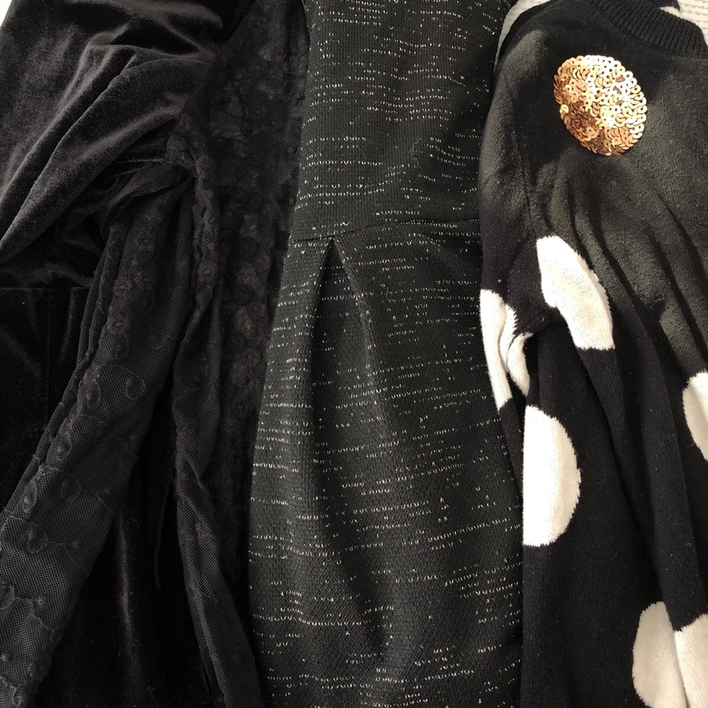 Lot of Three girls 7/8 winter black dresses